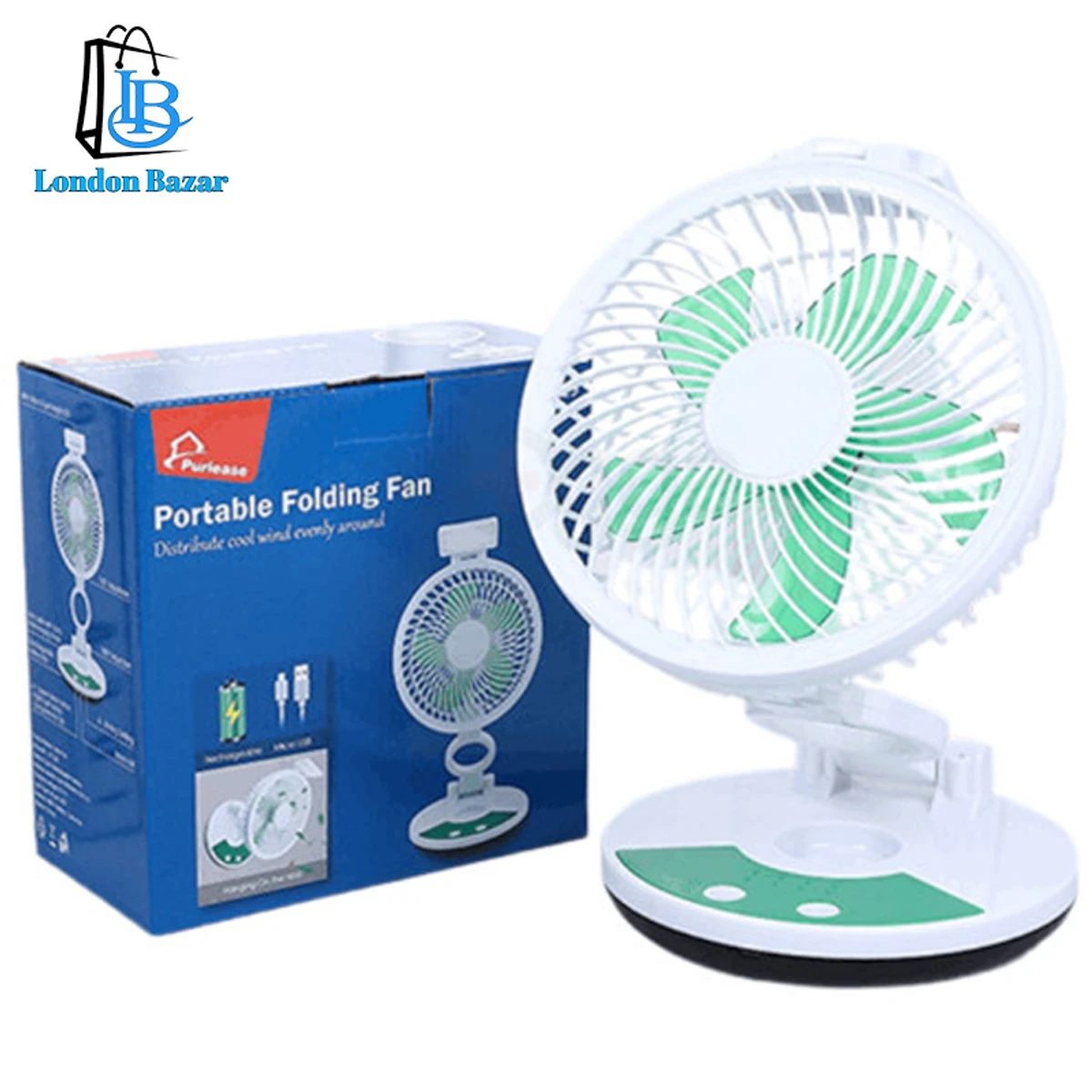ZT 329 RECHARGEABLE TABLE FAN WITH LED LIGHT